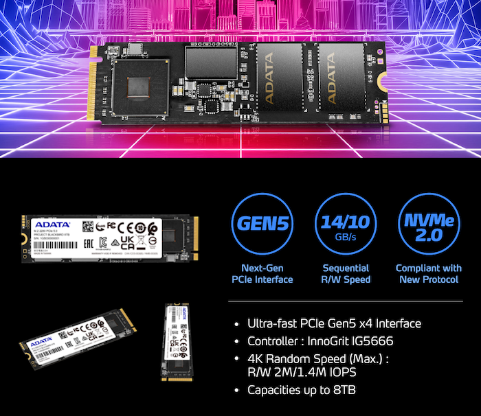 威剛展示 pcie 5.0 ssd:連續讀取14gb/s