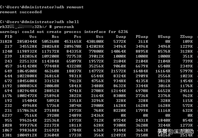 安卓内存分析之重要工具——procrank命令