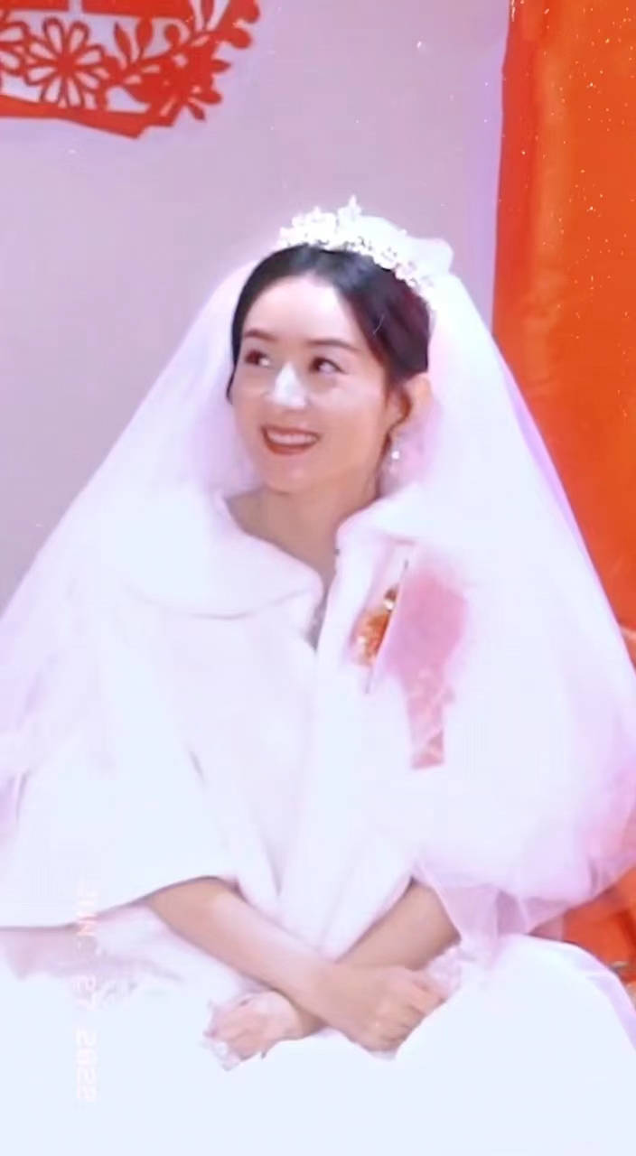 赵丽颖首次剧中穿婚纱！涂复古红唇谁看都想娶进门