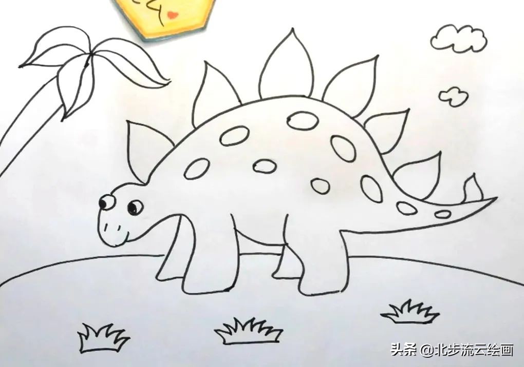 北步流云绘画 剑龙6第七步,用马克笔涂上颜色(可以发挥想象,涂上