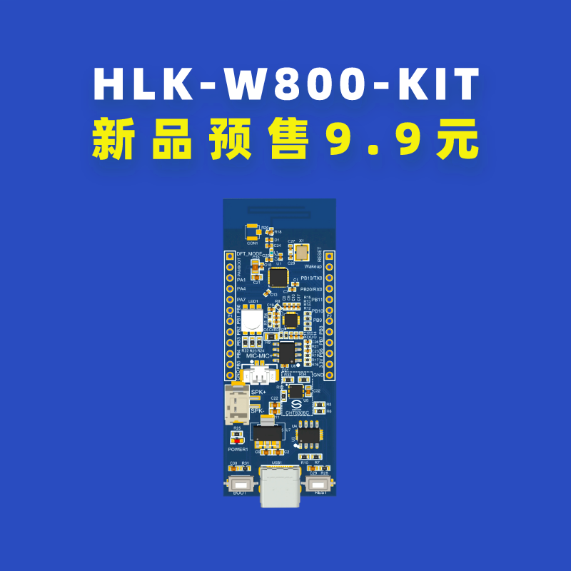 W800-KIT支持三色RGB灯温湿度传感器音频解码功放