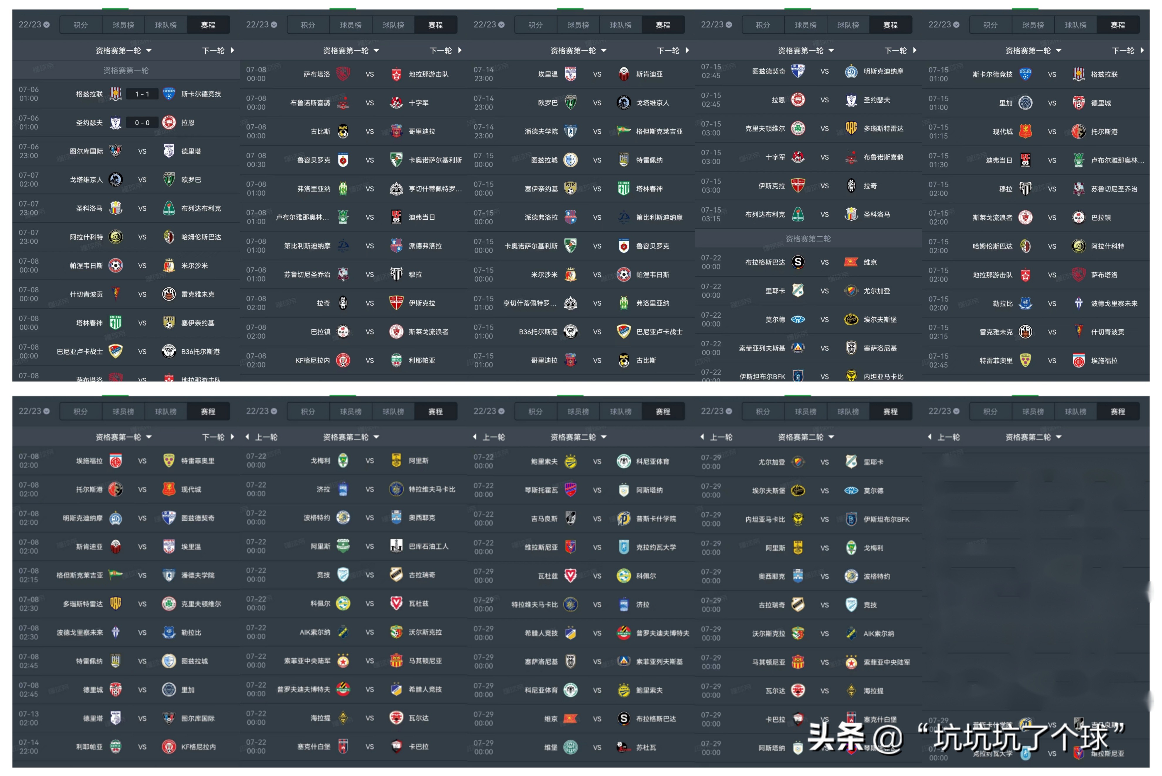 今天晚上欧冠几点开始(7月6日-30日欧洲次级联赛有哪些，具体开赛时间是什么时候？)