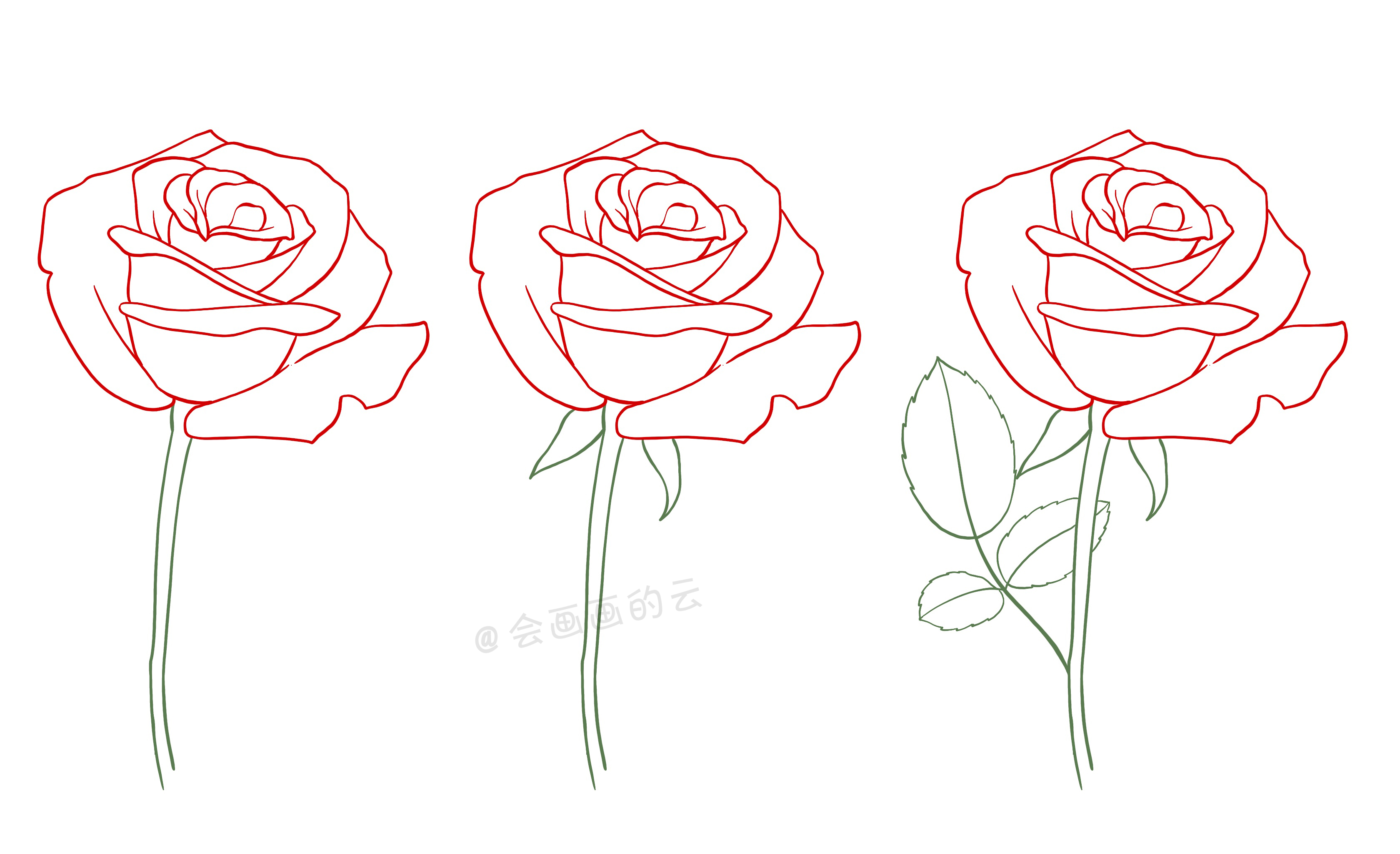 玫瑰花怎么画(手把手教你画出好看的玫瑰花)-最美岛