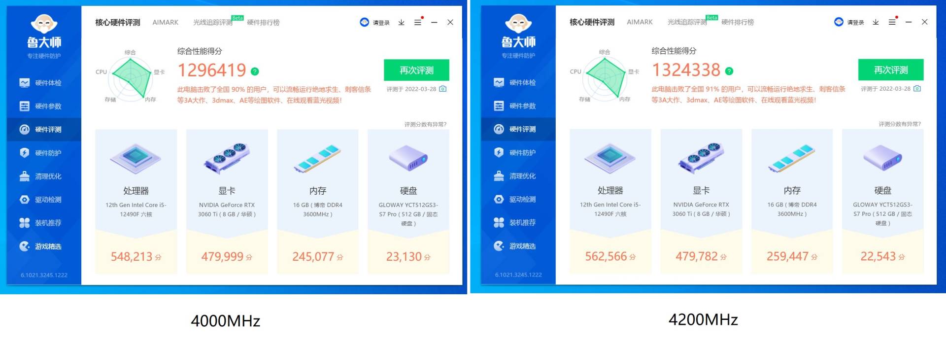 一键超频小能手，4200MHz不是梦，博帝蟒龙高频内存条钢龙条实测