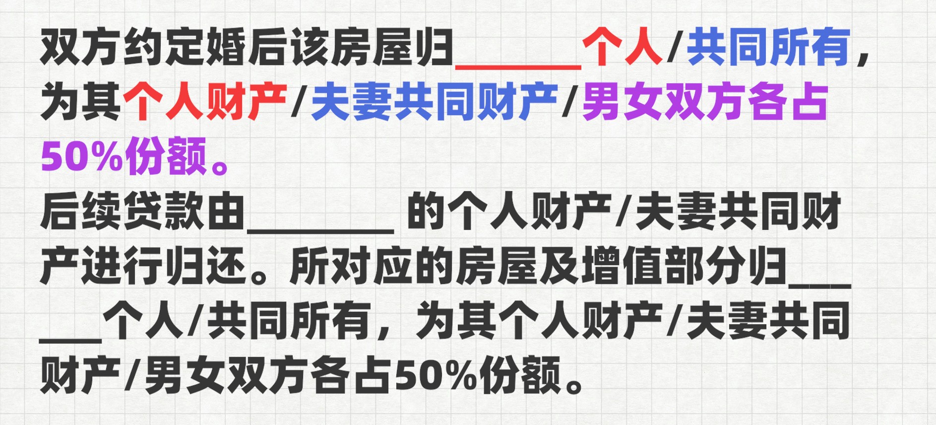 一份标准的婚前财产协议，应该是这样的