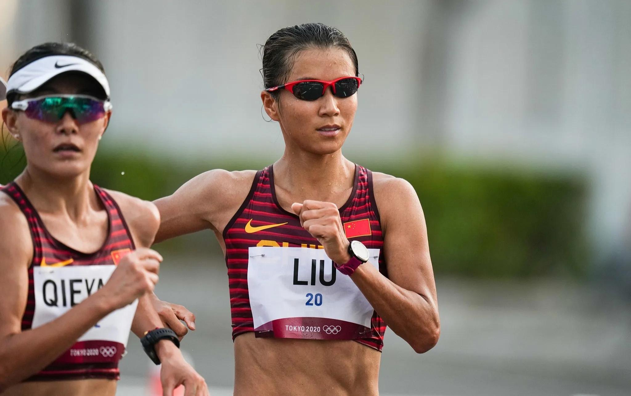 冠军切阳什姐,今年的世界杯竞走冠军马振霞和小将吴全明四位选手参赛