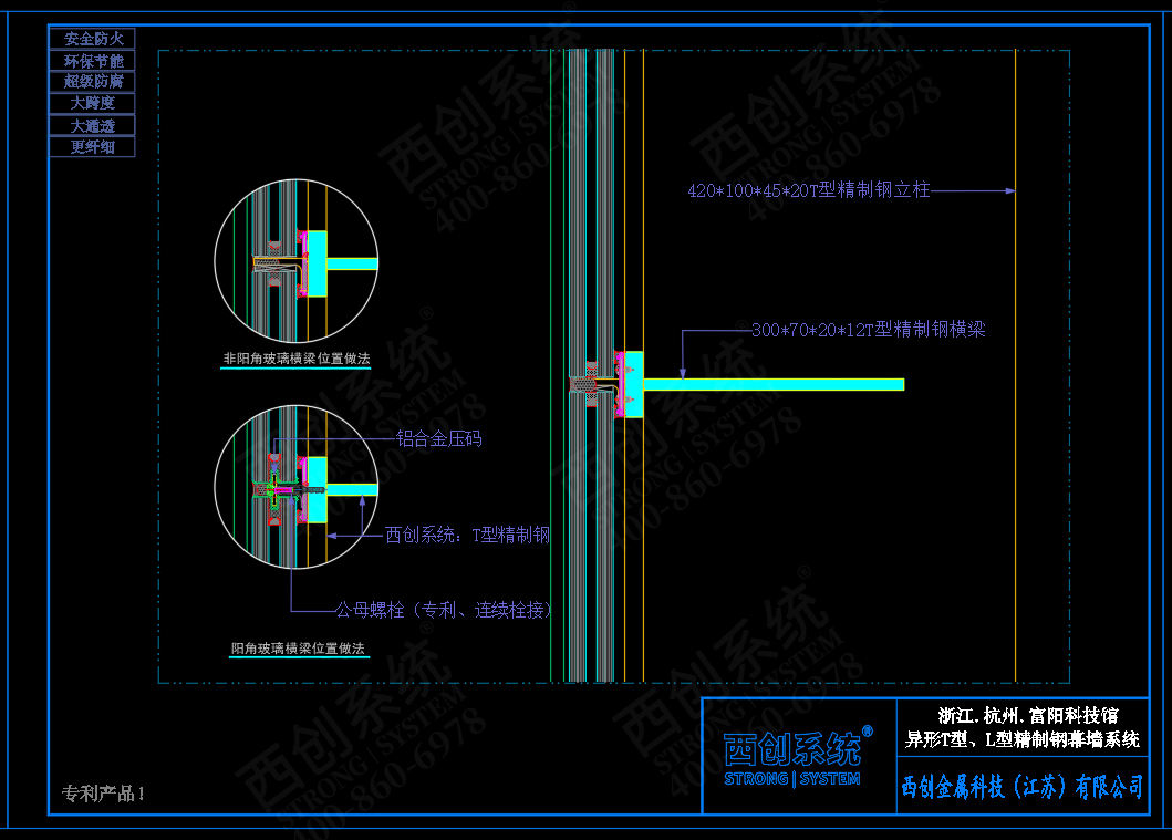 浙江 · 杭州科技館異形T型精制鋼大跨度幕墻系統(tǒng)圖紙深化 - 西創(chuàng)系統(tǒng)(圖8)