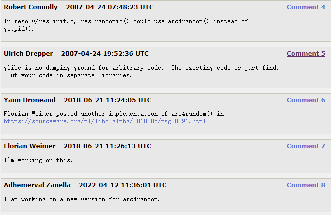 时隔 15 年，Glibc 终于引入了用于 Linux 的 arc4random 函数