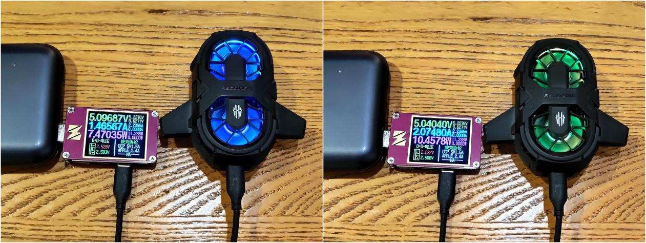 新旧两款对比，新红魔涡轮散热背夹效果更冷、更酷炫