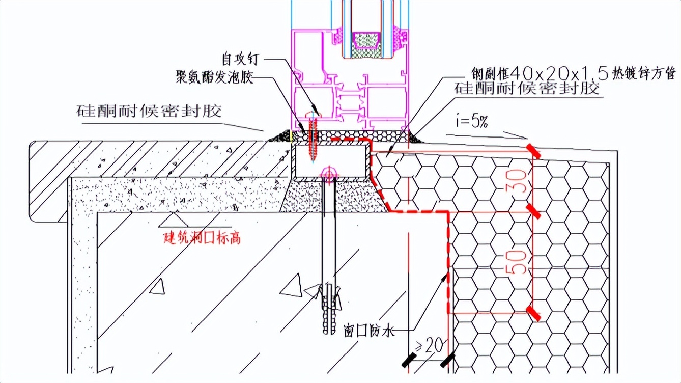 外墙防水相关细部节点做法