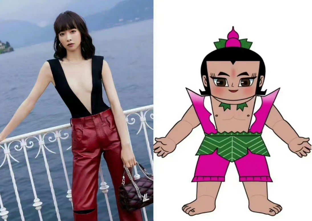 宋茜造型撞衫葫芦娃,被指丑衣服,肤色内衬像没穿,全身都是高奢