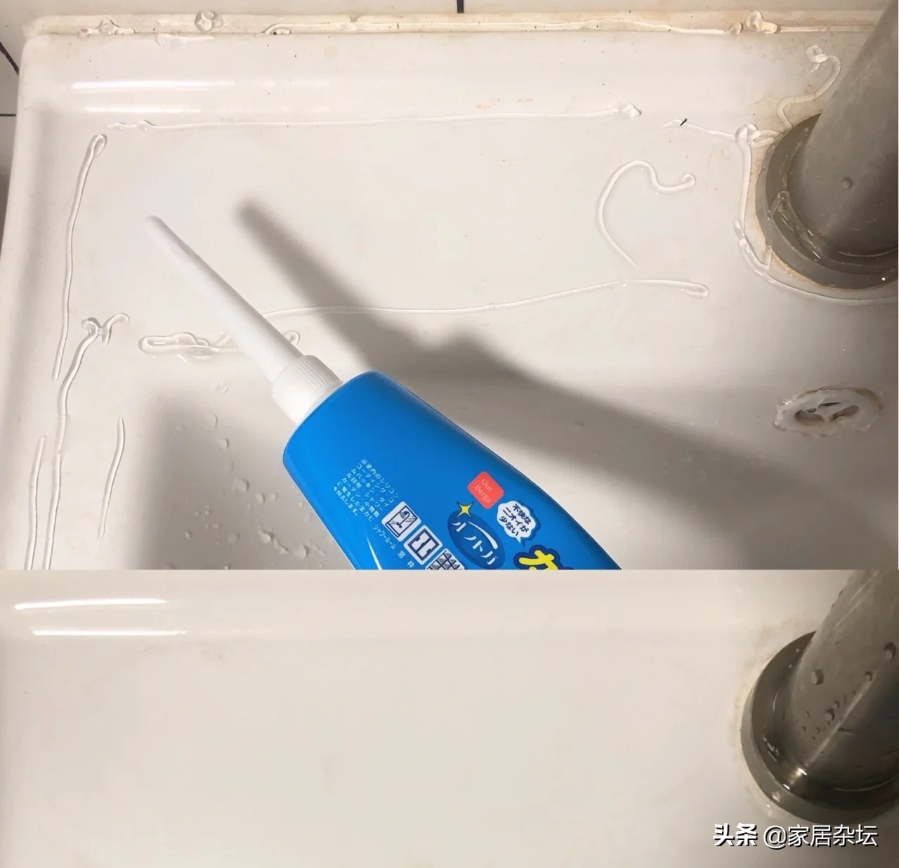 啫喱膏怎么用（水槽边发霉，不用换玻璃胶，教你正确方法，霉斑很快就会消失）