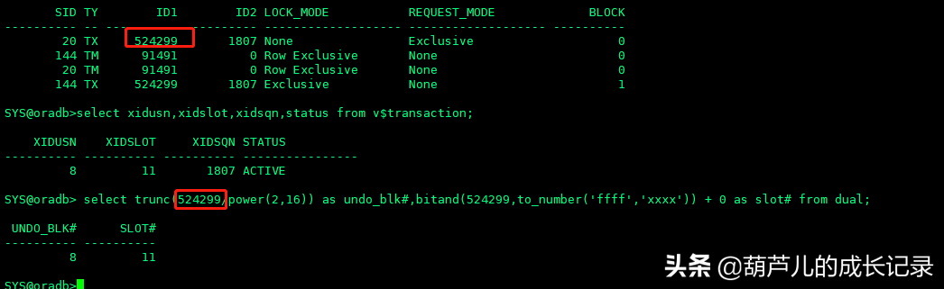 Oracle中的锁相关视图介绍（TX、TM）