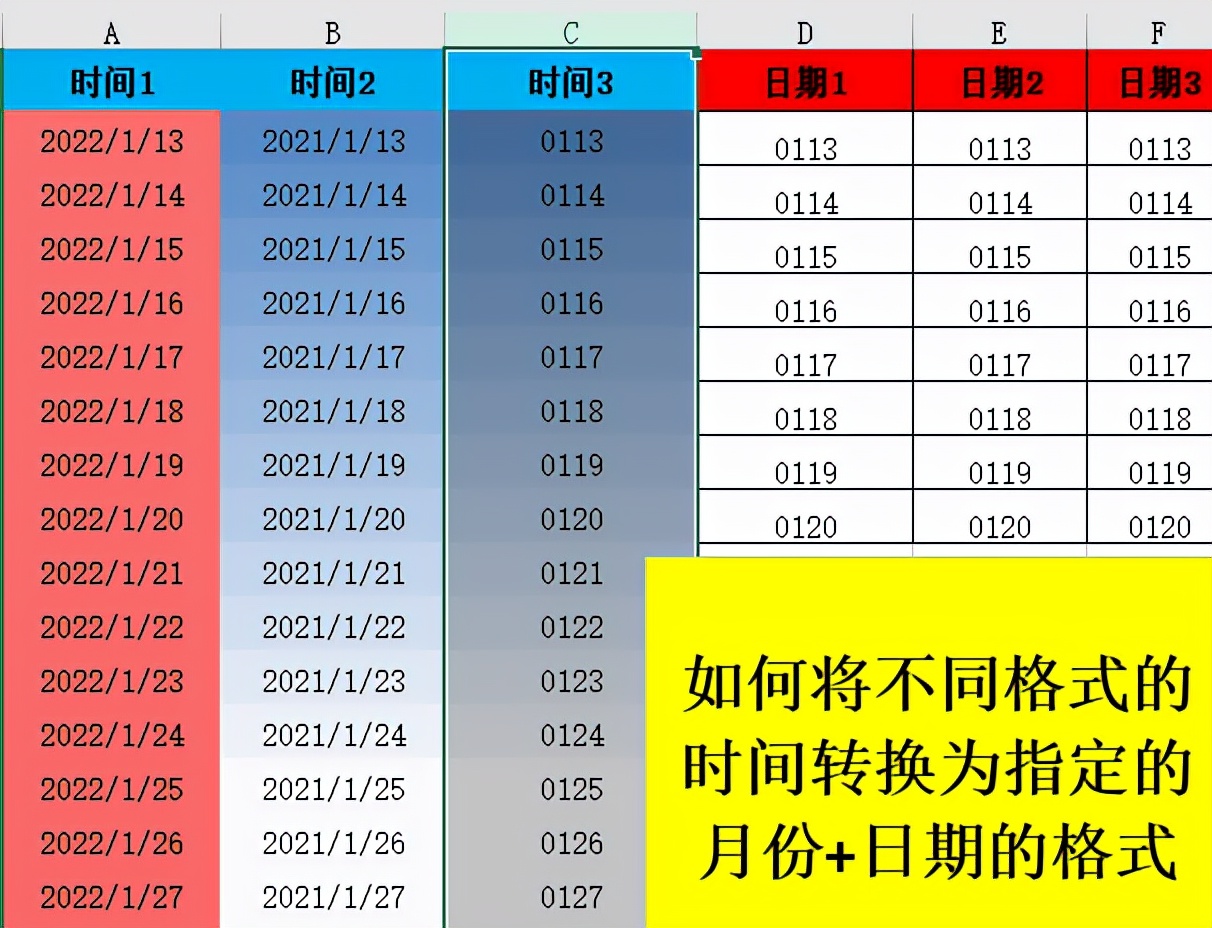 excel表格完整的年月日时间怎么转换为只有月份和日期的格式