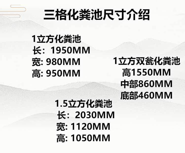 菏泽旱厕改造 郓城户用三格式 鄄城塑料PE 定陶污水处理 东明双瓮桶