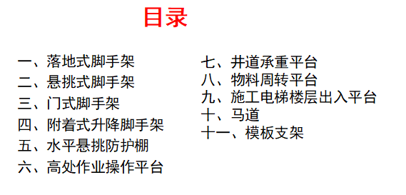 中建脚手架搭设与验收标准图册，附带工程量计算表格，建议收藏