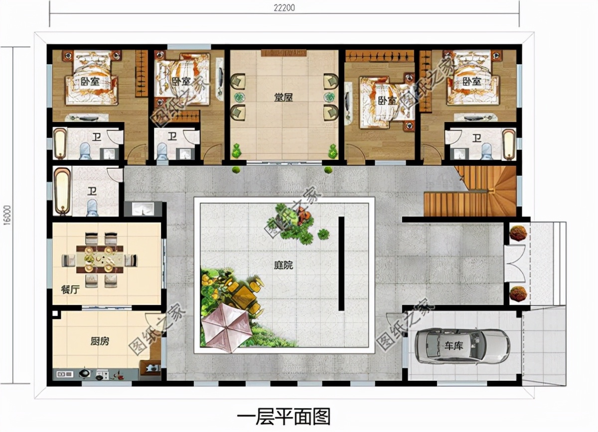 四水归堂住宅设计图，好风水配好住宅，这几款是你的菜吗？