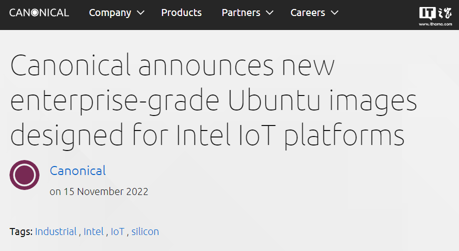 面向下一代英特尔物联网平台的 Ubuntu 企业版镜像发布