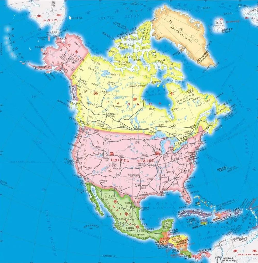 北美地图