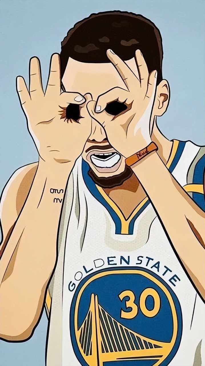 库里壁纸背影漫画(「球星壁纸第63期」:库里漫画壁纸,请拿走你偶像的