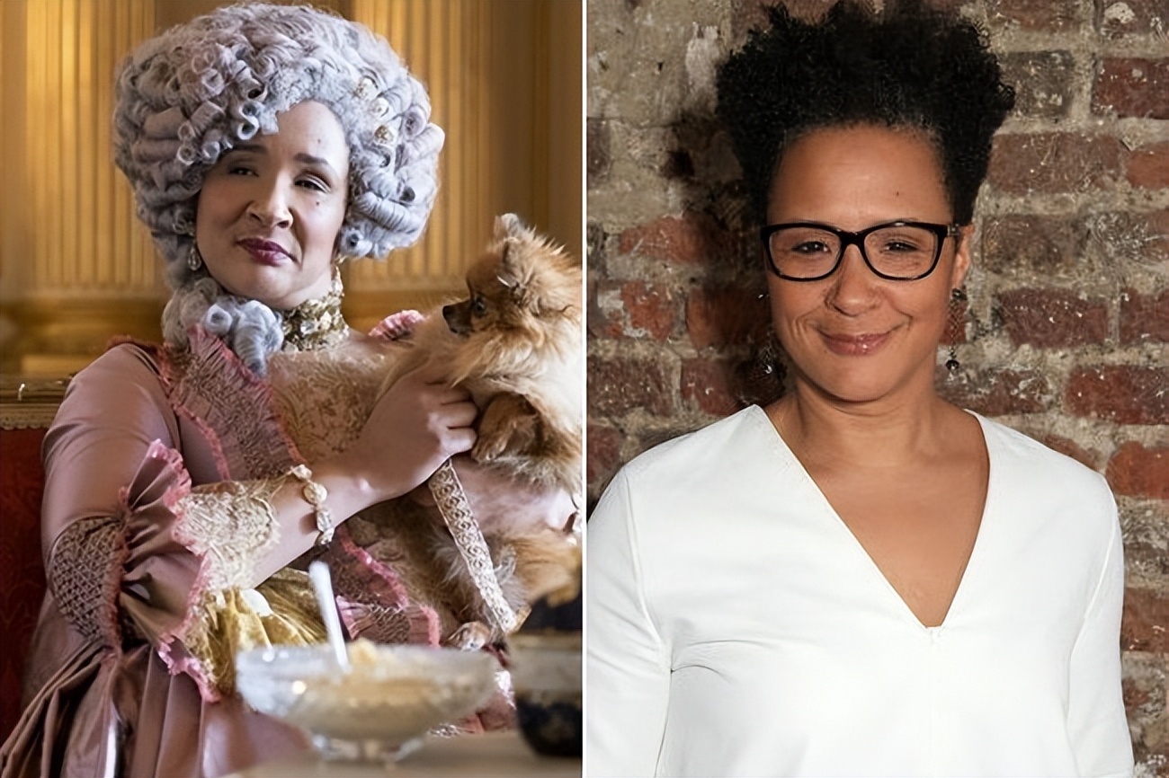 假发,身着皇家服装和妆容,化身为布里奇顿的摄政时代优雅的夏洛特女王