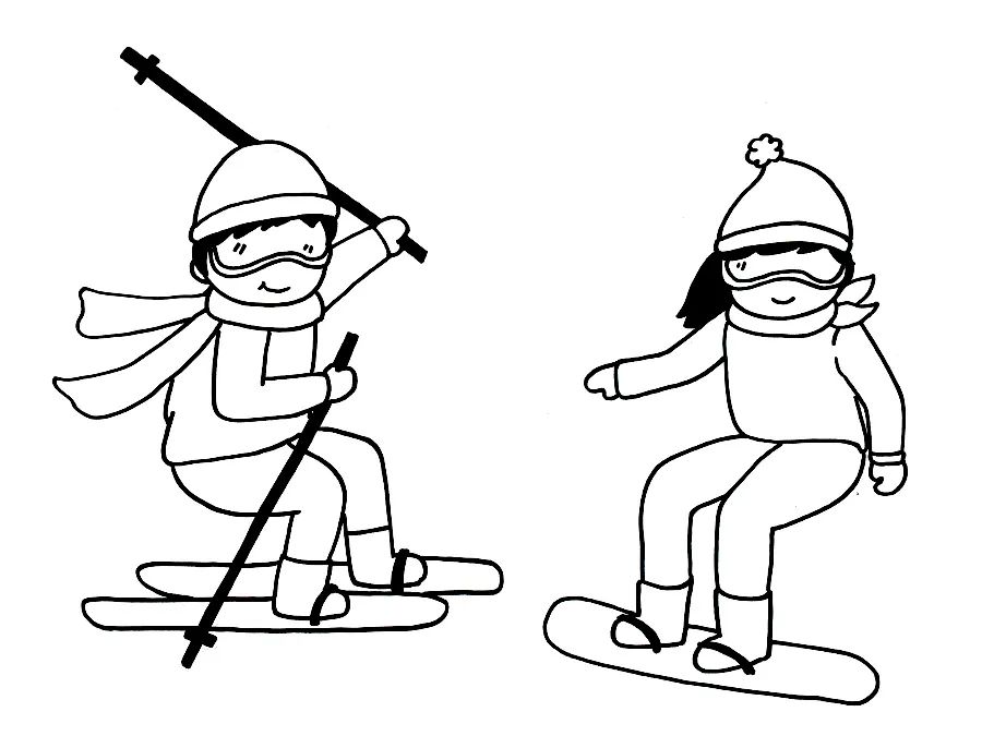 滑雪怎么画(儿童画教程｜邂逅一场冬日的冰雪奇缘《难忘的一次滑雪》)