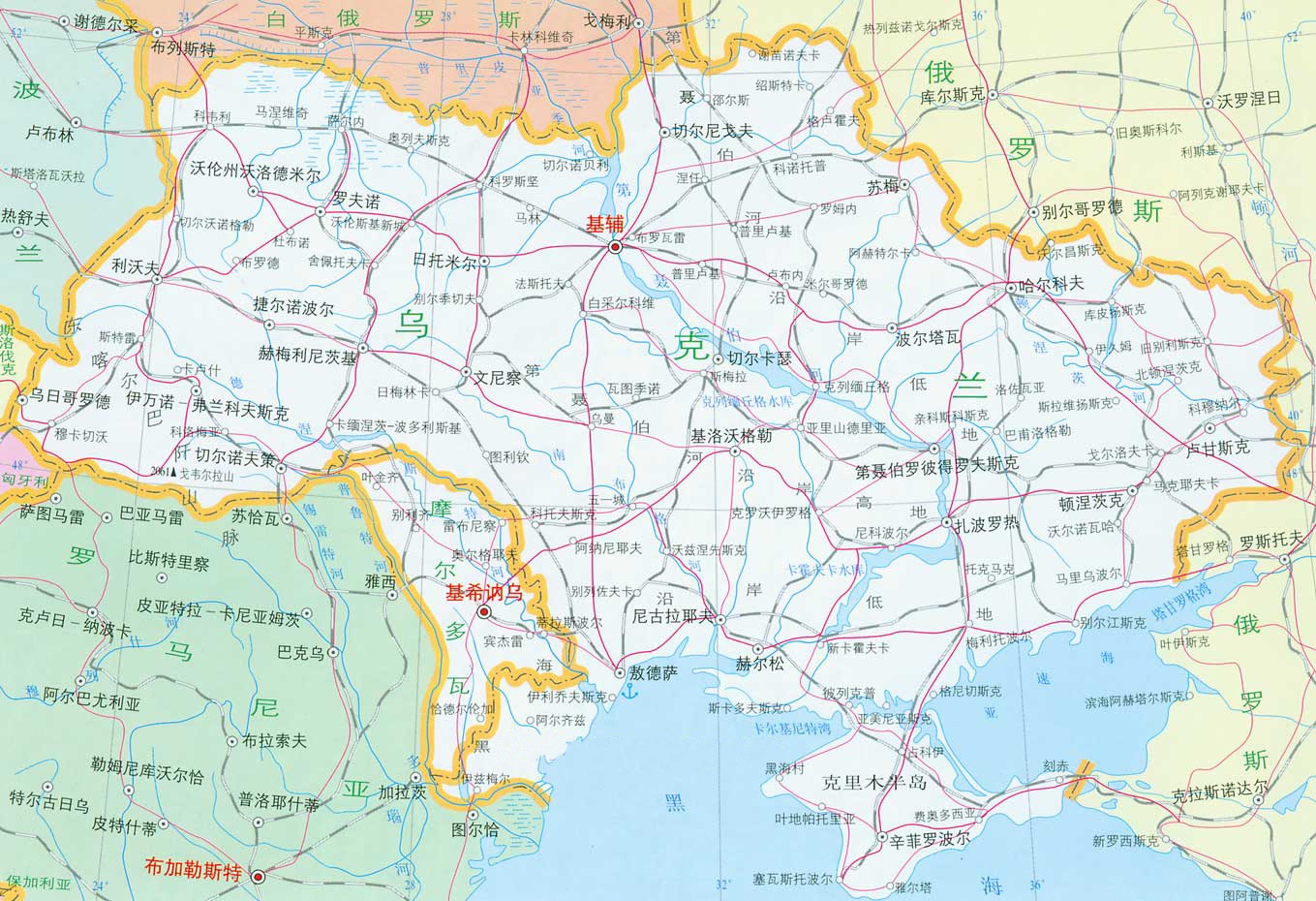乌克兰在世界地图的哪个位置（乌克兰位于欧洲东部）-第5张图片