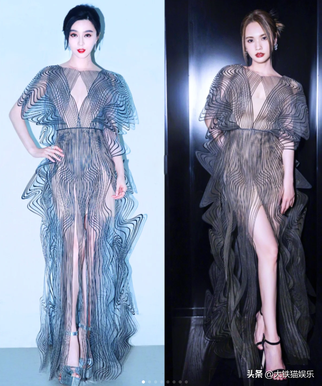 当“小个子女星”与高挑女星红毯撞衫，单看挺美，一对比高下立见