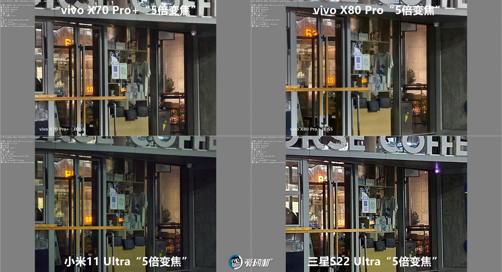 旗舰拍照PK：vivo X80Pro对X70Pro+、三星S22Ultra、小米11Ultra