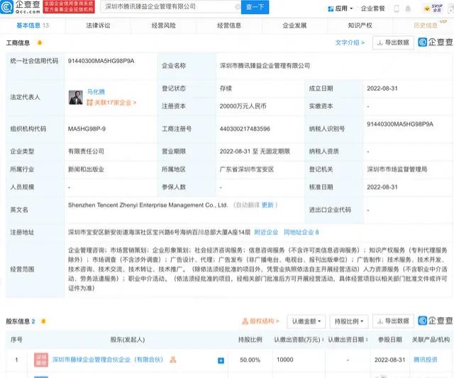 腾讯真的好强，成立企业管理新公司