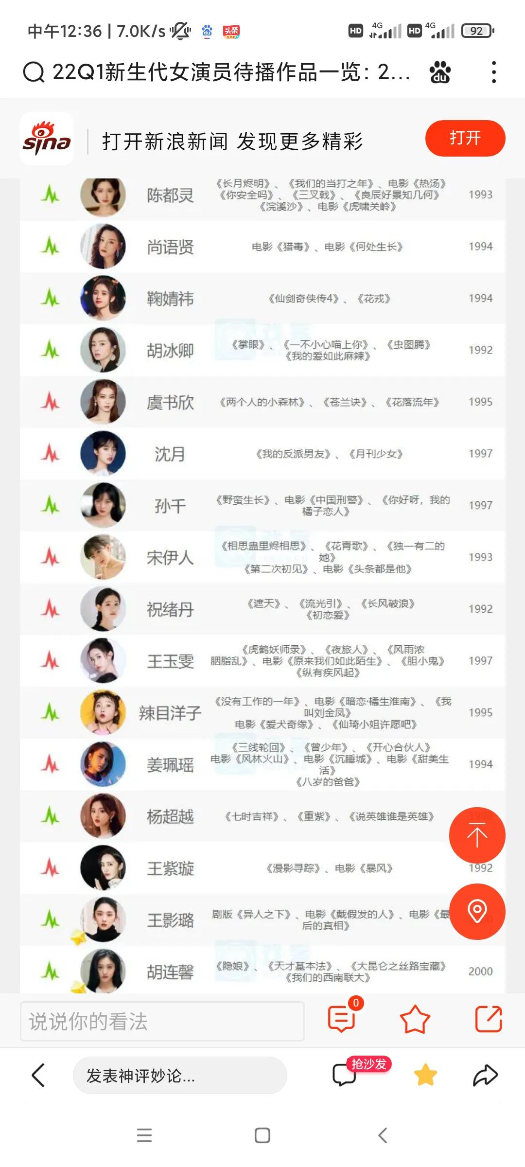 90 95后00后女星待播作品一览