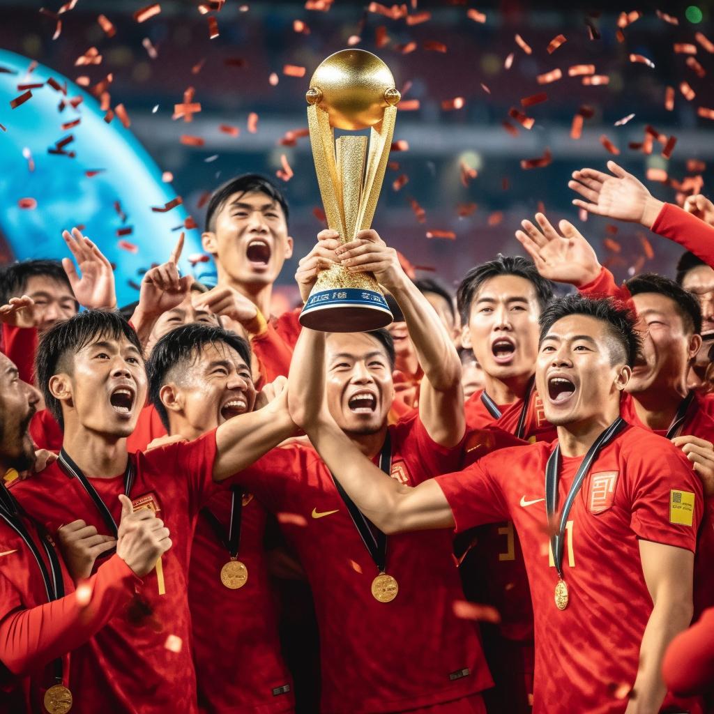 中国男足赢得世界杯冠军图片，你破防了吗？