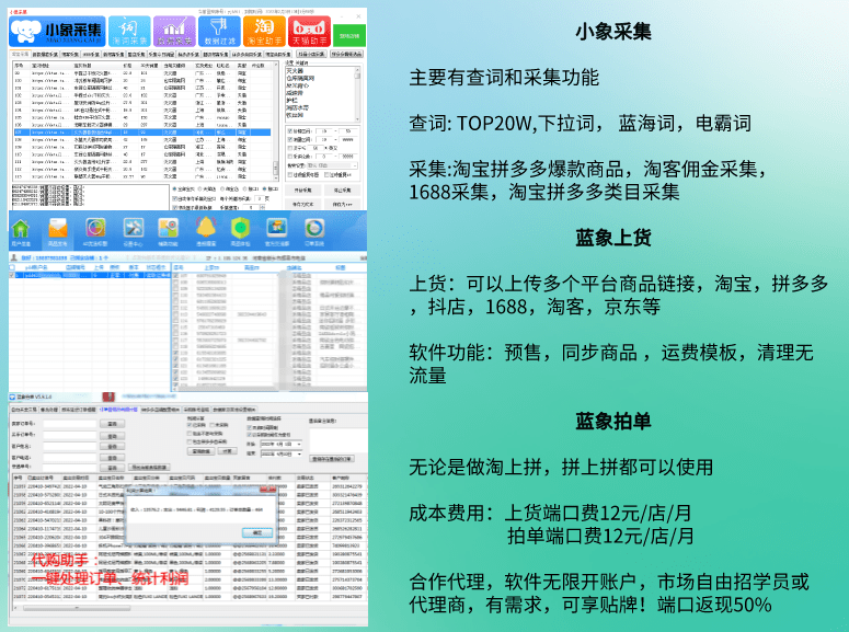 抖店无货源/拼多多无货源，群控软件代理无限开，陪跑包回本合作