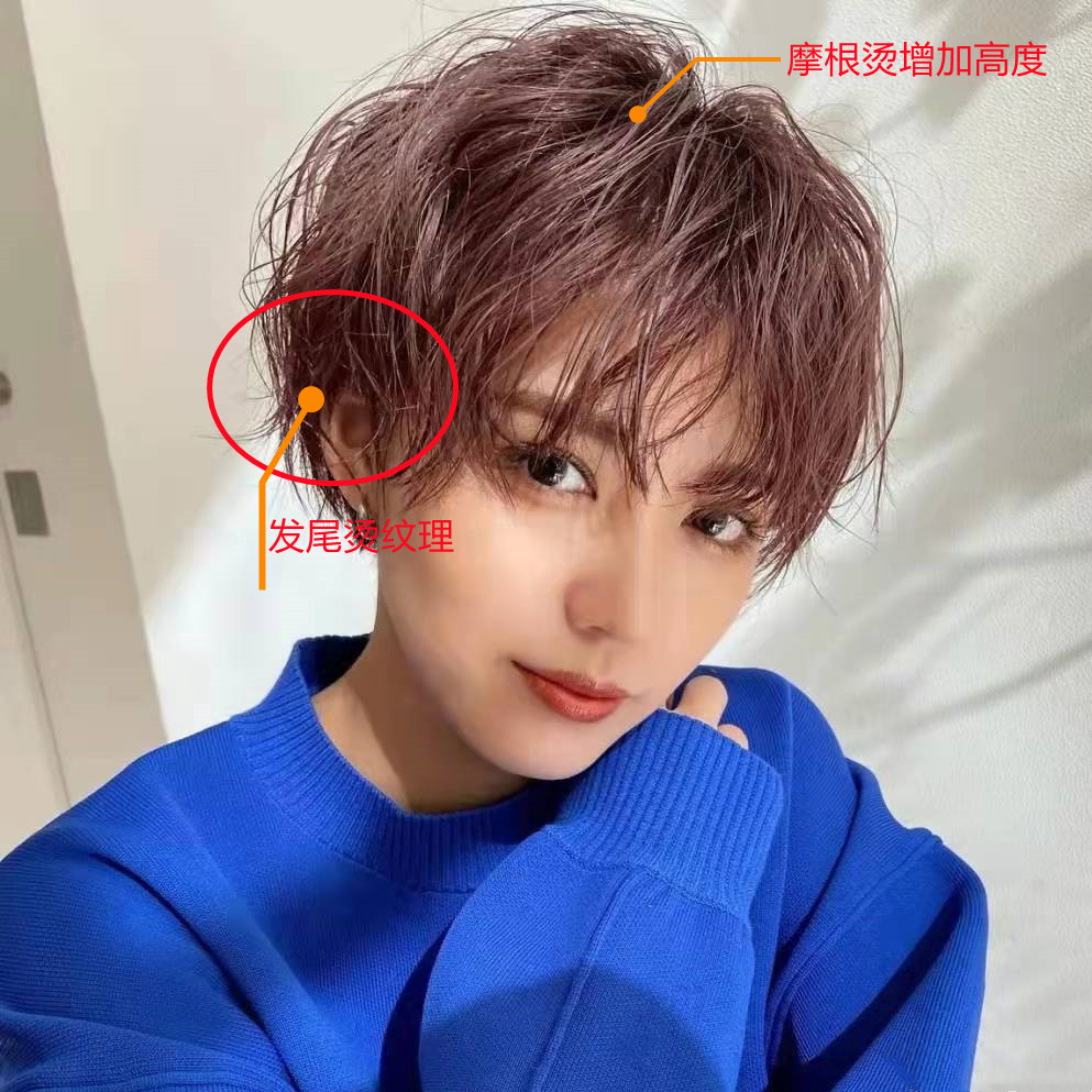 短发别再烫“满头卷”了，今年流行摩根纹理烫，时尚减龄又美颜