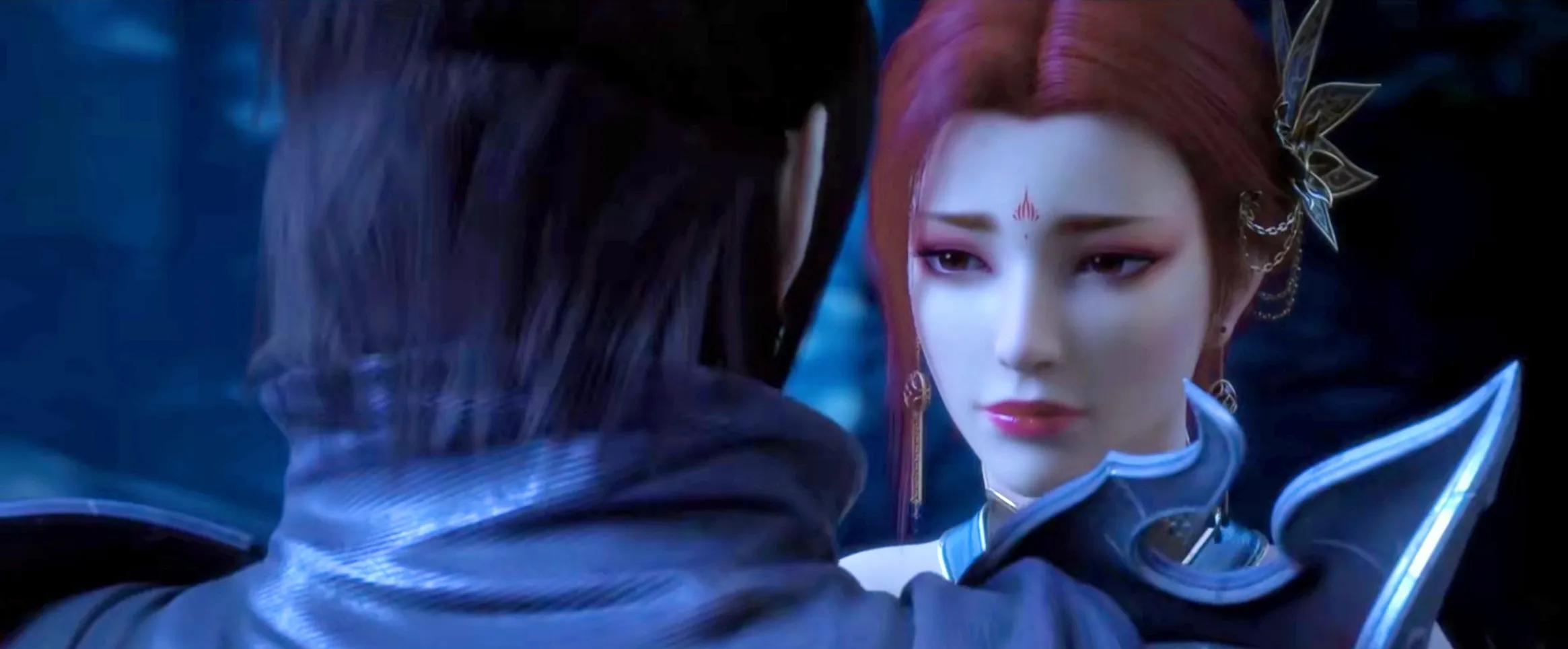 斗破三年之约完结撒花,萧炎和云韵相拥,画面太美,云韵流泪了