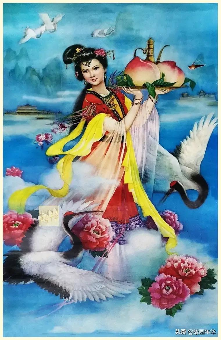 桃花灼灼,其华窈窈.仙女美美,其德窕窕.麻姑精心挑选,培育仙果.