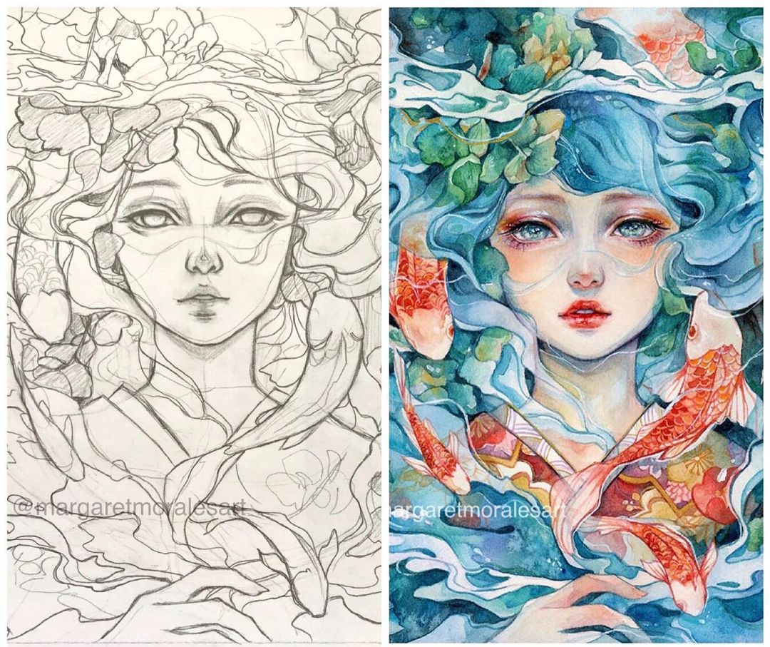 水彩笔画图片(超爱的绝美水彩插画) - 赤虎壹号