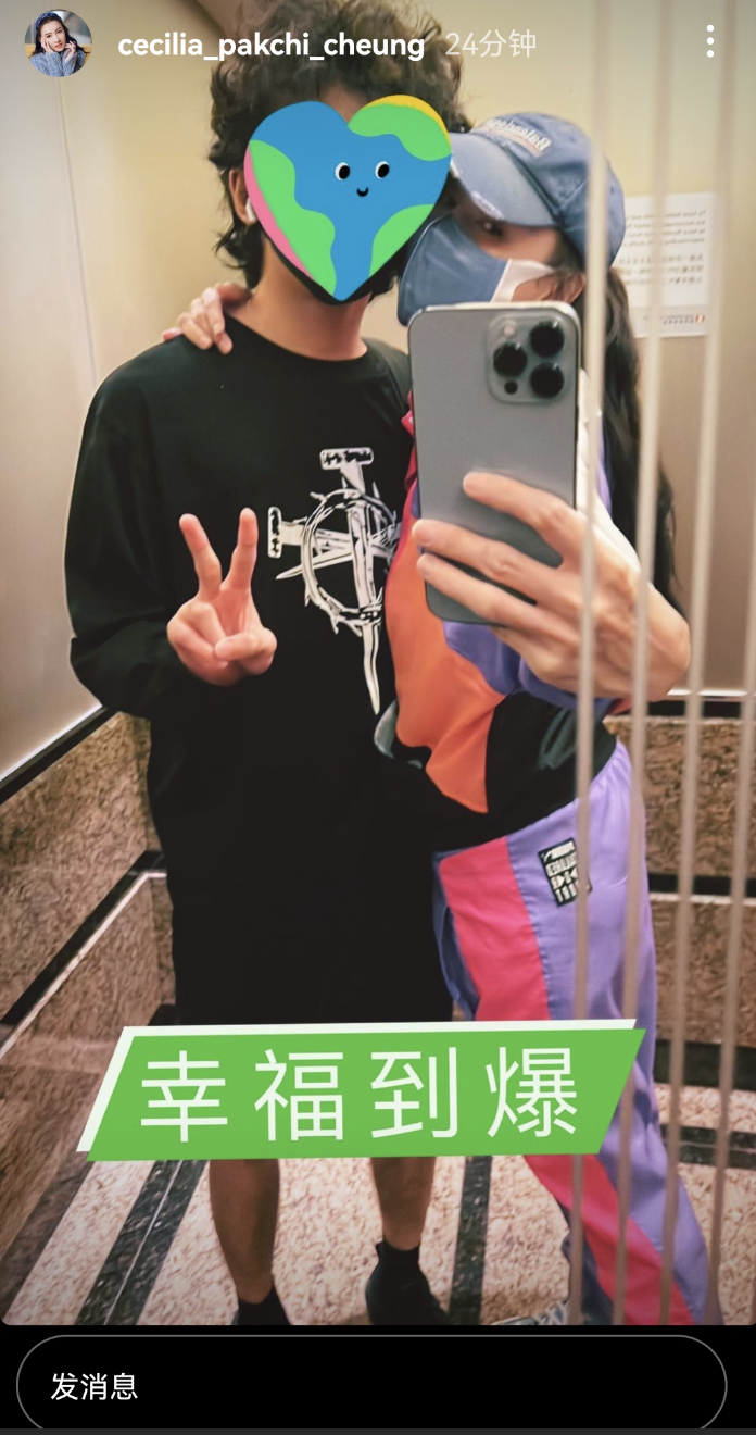 张柏芝晒与长子贴脸合影，直呼幸福，14岁Lucas卷发时髦身高瞩目