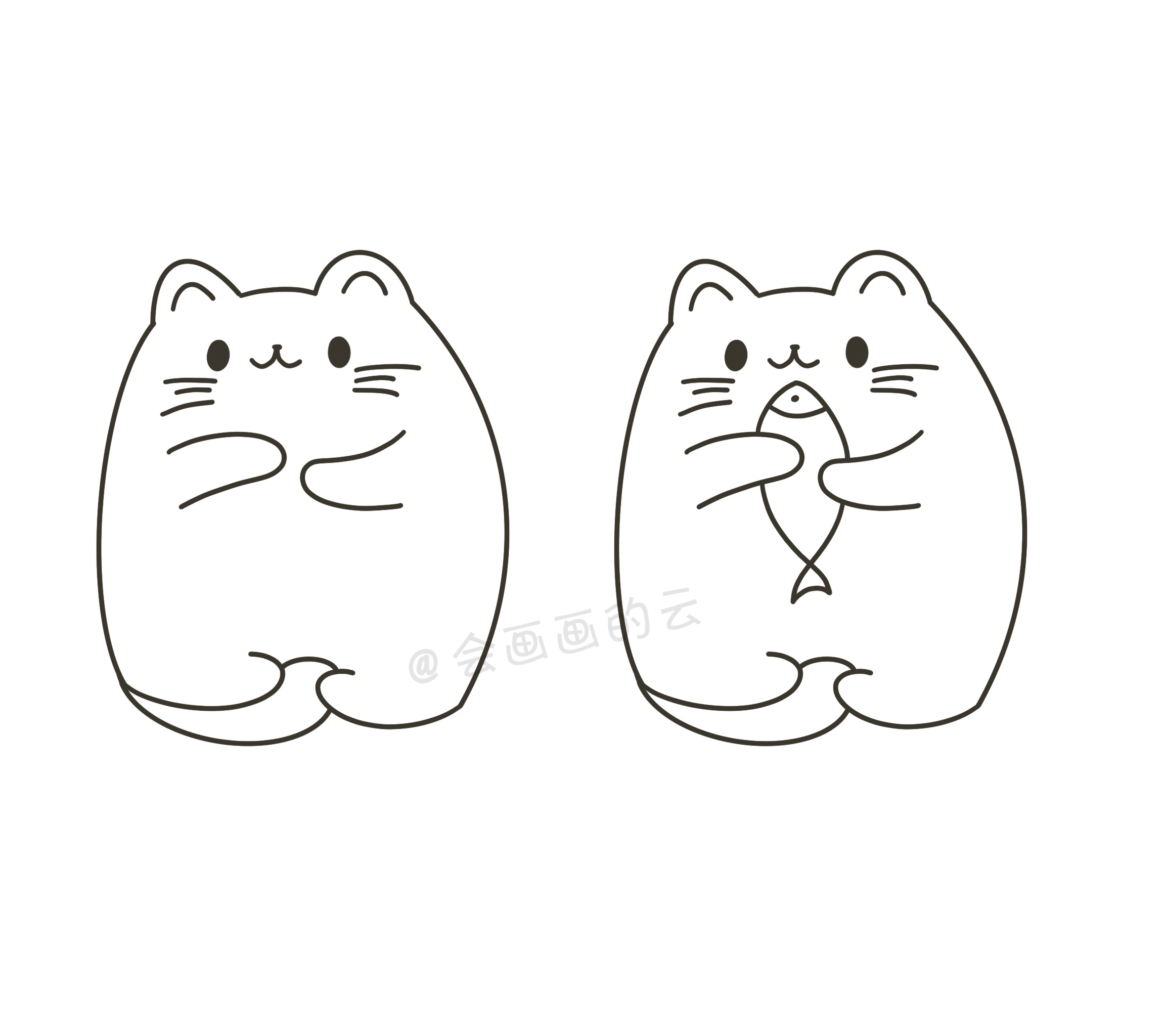 简笔画教程：详细图文讲解三款猫咪的画法，你学会了吗？