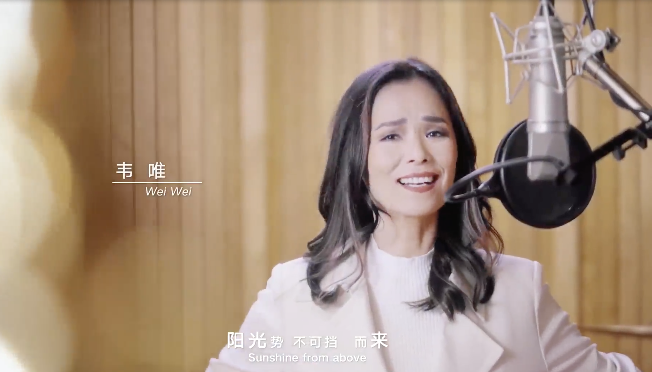 韦唯学霸长子晒母子合影,陪妈妈录制杭州亚运会主题曲,帅气有型