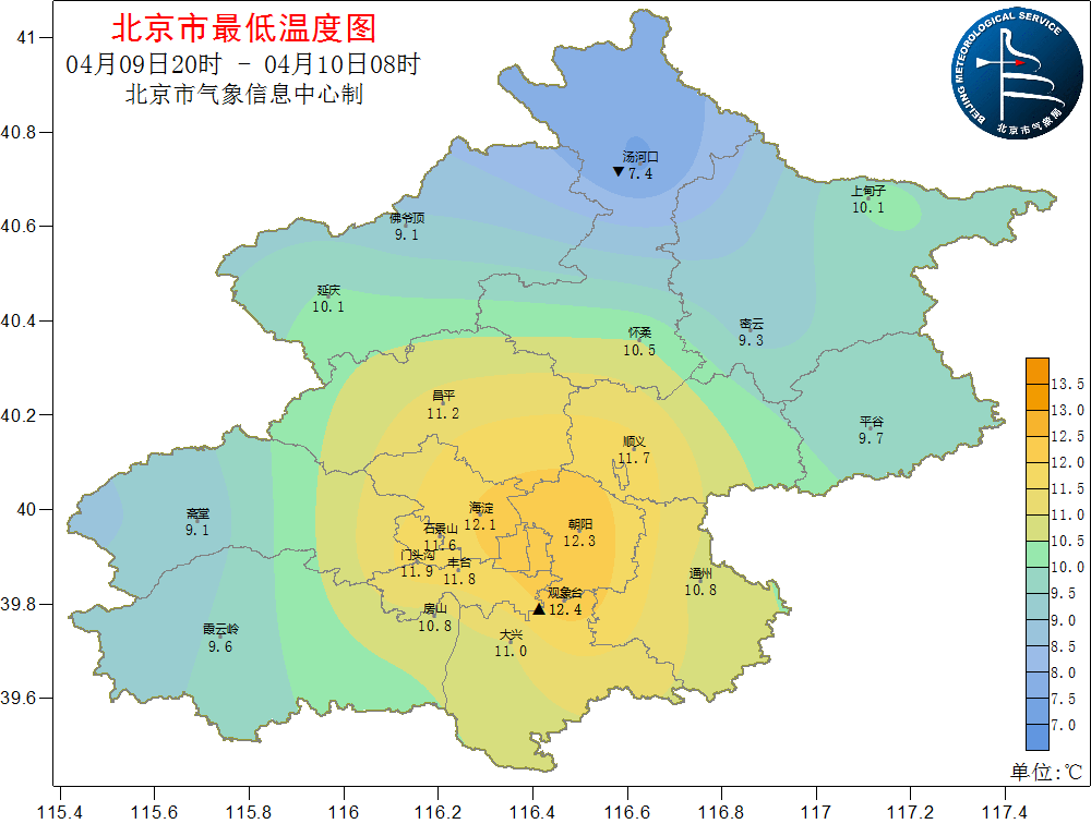 11日夜间北风较大且有小雨 12日白天高温明显下降