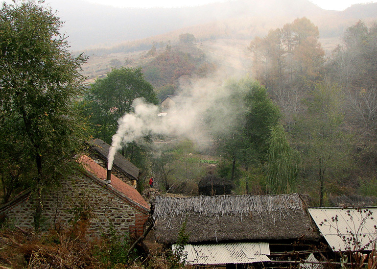 这是典型的乡村之景,田园之情,满满全是村庄的烟火气息