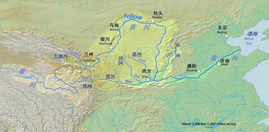 黄河的源头在哪里 黄河全程图-文化号