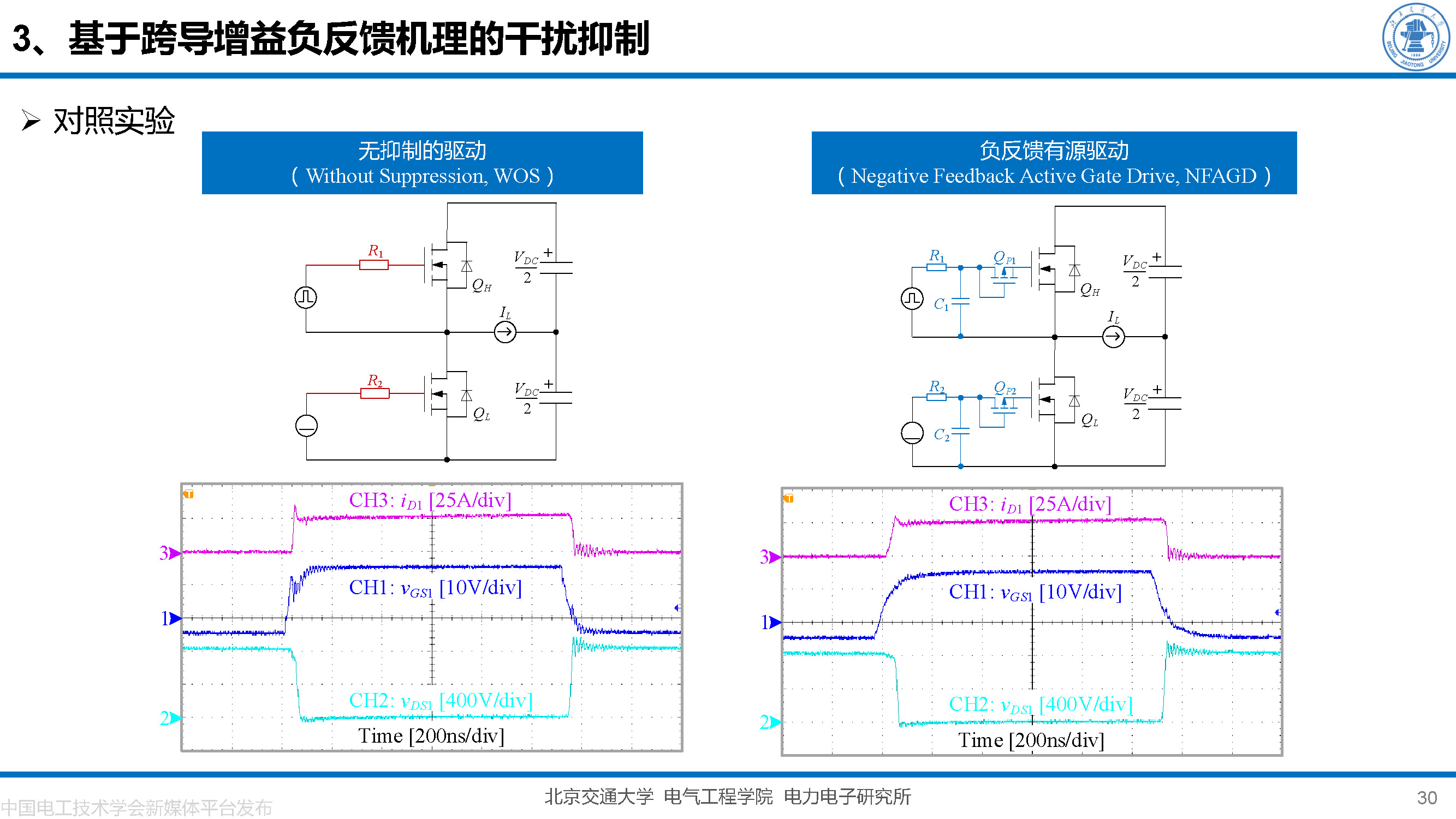 北京交大邵天骢讲师：碳化硅MOSFET栅极振荡的一种负反馈抑制方法