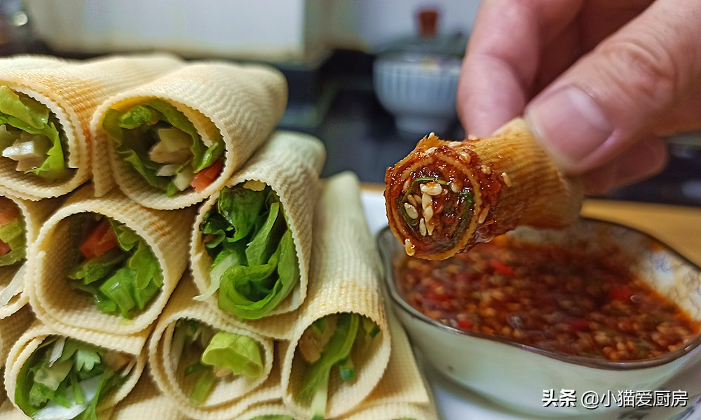 图片[15]-好看又好吃的豆皮蔬菜卷 搭配灵魂蘸料 营养味美 吃完不长肉-起舞食谱网