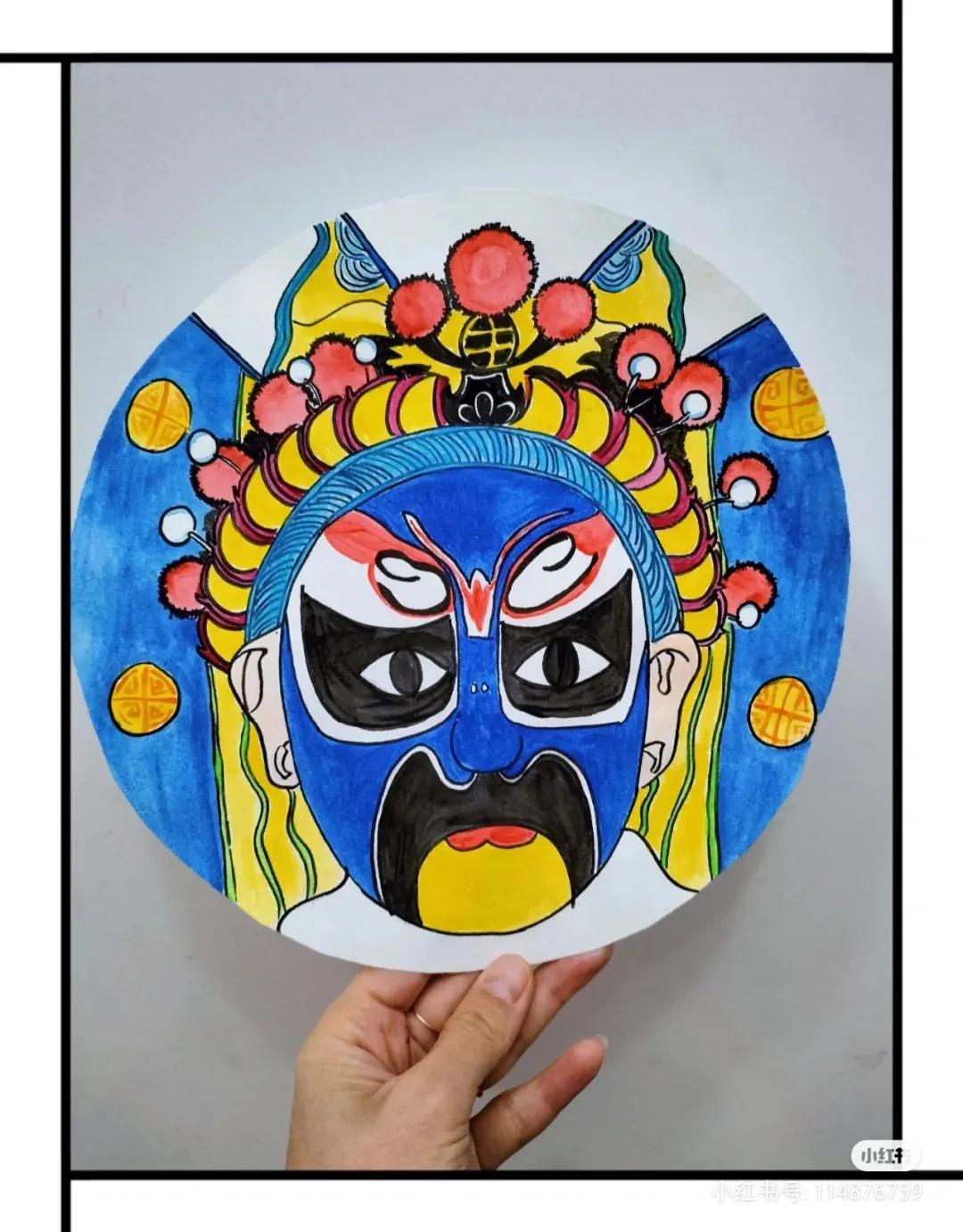 儿童京剧脸谱画(幼儿园作业之画京剧脸谱)
