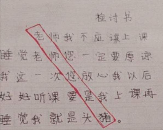 小学生“另类检讨书”火了，学生自作聪明，被老师当场识破