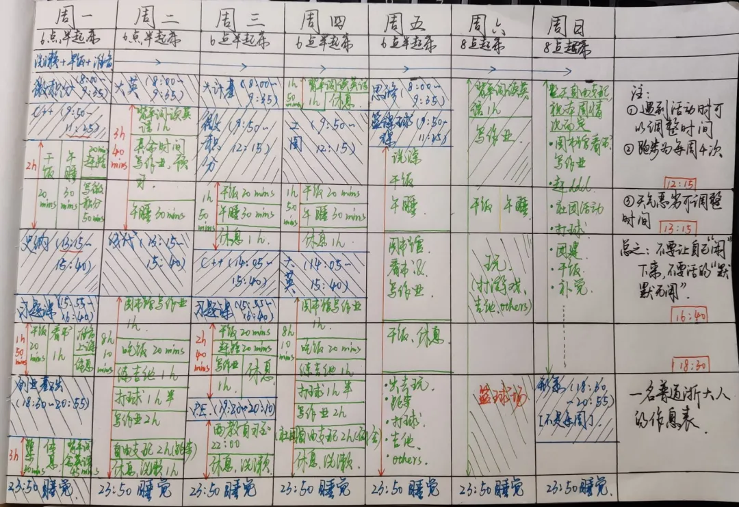 当多彩生活遇上井井有条！浙大学子作息表“曝光”