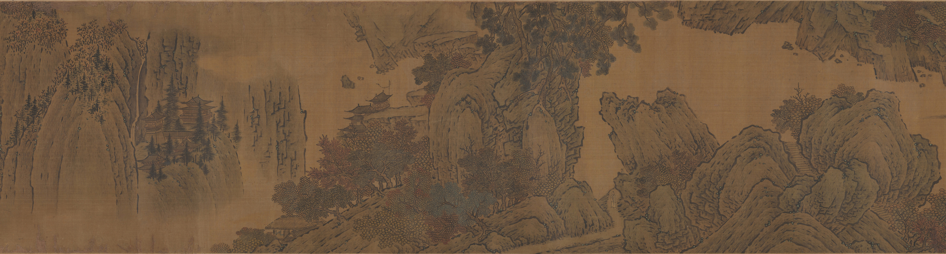 中国古代名画山水画作品范宽溪山行旅图赏析