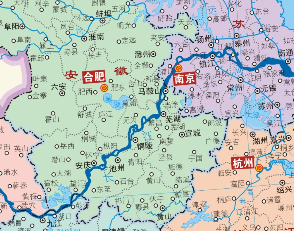 安徽省三大城市：安庆、芜湖、凤阳